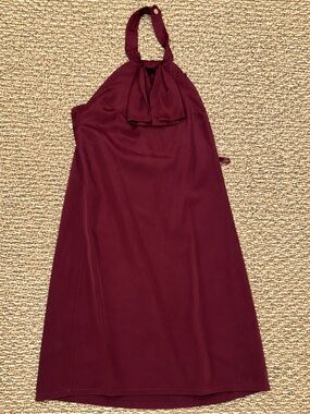 Merona One-Shoulder Halter Dress in Burgundy